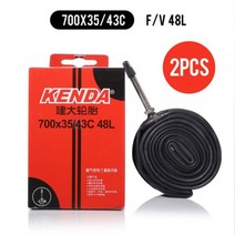 자전거 타이어 KENDA 내부 튜브 슈레이더 프레스타 밸브 산악 자전거용타이어 700C 23C 25C 35C 45C 2개, 21 700x35-43 FV48L