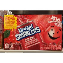 Kool-Aid Sparklers 50% less sugar Cherry drink 쿨에이드 스파클 저설탕 체리 드링크 음료 7.5oz(221ml)6 2개