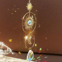 자개모빌 썬캐쳐 드림캐쳐 행잉모빌 크리스탈 스테인드글라스 프리즘 선캐쳐 크리스탈 행잉 문 썬 캐처 창, 05 Suncatcher M01026