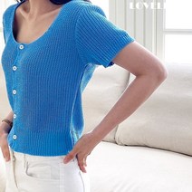 러블보니 / 여름니트 U넥 미니 반팔가디건 5컬러
