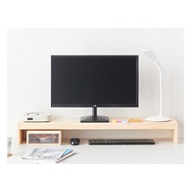 직장인 책상 우드 일자 듀얼 모니터 받침대 100cm 보관 집무실 스탠드 거치대 업소 PC