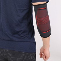 복싱 스크린골프 팔꿈치 엘보 보호대 팔압박밴드 스포츠테이핑 팔뚝아대 연골 군인, 블랙, M