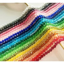 [파랑새97] 3mm 크리스탈 수정컷 원석 21색상 비즈 원석 악세사리 부자재 재료, 아쿠아 블루