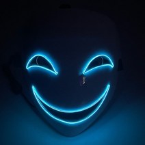 파티용품 파티필수품 가면무도회 led가면 가면 Naucao-웃는 광대 얼굴 Led 마스크 할로윈 공연 메이크업, 03 Smile ice blue