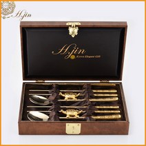 H.jin 백수백복 부부 진공 티타늄 금수저세트 (고급 금수저) 정년퇴직 퇴임 직원기념품 단체 행사선물 기업 회사 창립기념일 기프트, A 스타일