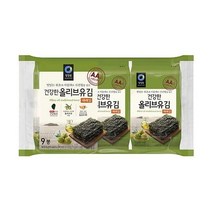 청정원 아침메뉴추천 건강한 올리브유 재래김 도시락 김 반찬 맛있는 어린이간식 간단한요리 간편식 5g 9봉 10개, 44세트