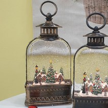 까사밍글 20109 투명 직사각 랜턴 크리스마스 워터볼 오르골 5종, 마을(대)