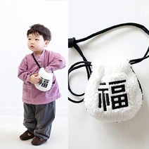 명절 복주머니 용돈주세요 파우치 크로스 가방 끈길이 조절가능 아기가방 690 + 열쇠고리 사은품 증정