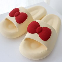 슬로우고 푹신한 실내화 층간소음 거실화 사무실 왕리본 족저근막염 슬리퍼, 옐로우, 1개