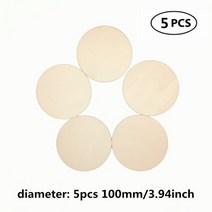 소나무 정원 마당 우드칩 자연 빈 나무 조각 조각 라운드 공예품 위한 미완성 나무 나무, 5개 100mm