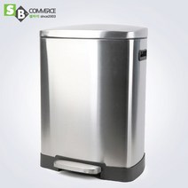 댐퍼장착 사각스텐 페달휴지통 50L 분리수거 쓰레기통
