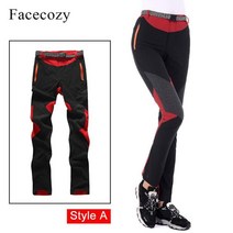 Facecozy 여성 여름 하이킹 바지 탄성 빠른 건조 등산 트레킹 바지 야외 스포츠 통기성 얇은 캠핑 바지, 빨간색, 아시아 크기 xxl
