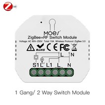 Moes 스마트 ZigBee WiFi 스위치 모듈 조광기 커튼 스위치 스마트 라이프 앱 원격 제어 Alexa Google 홈 음성 제어, ZigBee 1 Gang Switch China