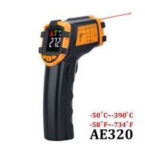 튀김 온도계 적외선 온도센서 ST390 ST490 디지털 LCD 산업용 야외 레이저 고온계 IR, [01] A