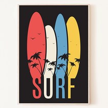 서핑 하와이 캘리포니아 장식 벽 인테리어 해변 Surf 여름 바다 소품 액자, 12. 민트