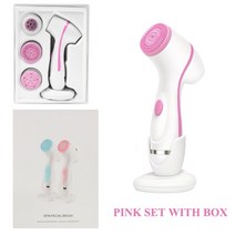 해면스펀지 해면 모공브러쉬 실리콘브러쉬 페이셜 클렌징 브러쉬 소닉 뉴 페이스 스핀 세트 갈바니카 스파, 05 PINK SET WITH BOX