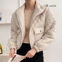 에이치스타일 OT 스트링누비숏패딩점퍼 겨울 패딩