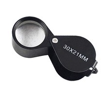 iKKEGOL Pocket Jewelry Loupe 30x 21mm Foldable Magnifying Jewelers Eye Glass Magnifier Metal Body Black with Box