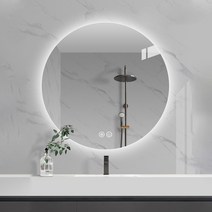[스마트거울] 원형 간접조명 스마트 LED 거울 화장실거울 욕실거울 벽거울, 600mm, 아이보리 직렬형 (4000K)