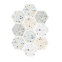 데크시공 목조 주택 농막 테라스 데크 조립식 10pcs 육각 미끄럼 방지 바닥 스티커 자체 접착 방수 타일 스티커 능 직물 벽지 거실 욕실 홈 장식, 타일 ​​스티커 나