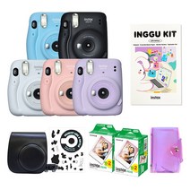 인스탁스 미니11 폴라로이드+전용가방+필름40장+커스텀스티커+홀로그램1단앨범, 1개, 아이스화이트