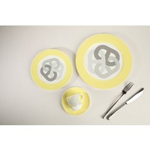 에르렐리 접시세트 예쁜그릇 장식용 식기세트 4종세트, 옐로우 4종 세트 + 1개