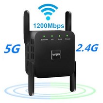 무선 와이파이 부스터 Repetidor 리피터 1200Mbps 원격 앰프 802.11N/B/G Reapeter AP 모드 익스텐더, Black 1200M 5G_미국 플러그