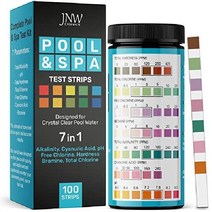 JNW 수영장 테스트 스트립 7in1 pH 경도 알칼리도 수질 키트 100개, 7in1 수영장물검사 - 100pc