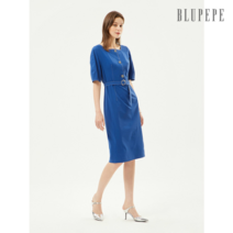 블루페페 벨티드 스티치 원피스 BL_P223MSE701