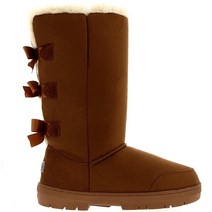 여성용 트리플렛 보우 톨 클래식 방수 겨울 레인 스노우 부츠, 11