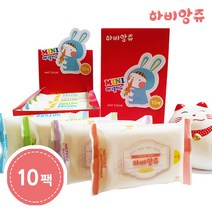 하비앙쥬 미니 물티슈 10매 휴대용 유아 아기 포켓 물티슈, 10매입 x 10팩