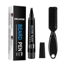 Beard Filler Pen Enhancer Brush Coloring Shaping Waterproof Hair Pencil Eyebrow Mustache RepairTool, 02 Black