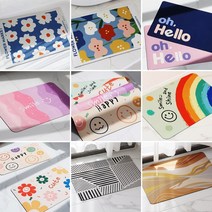 1+1 빨아쓰는 규조토 소프트 발매트 주방 욕실 화장실 미끄럼방지 매트 12종, 11.스퀘어커브, 02.수레국화