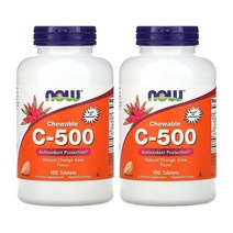 나우푸드 츄어블 비타민C 500mg 오렌지맛 100정 아스코로브산 2개