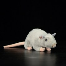 17 작은 흰색 마우스 장난감 회색 마우스 동물 완구 실물 같은 쥐 선물 리얼 봉제인형, 17cm 길이, 중국