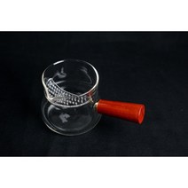 장인심 거름망 일체형 우드핸들 내열유리 티포트 티팟 280ml