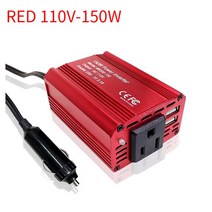 차량용 슈퍼 캐패시터 캐퍼시터 전압안정기 150W 300W 자동차 인버터 12V-110V 220V DC-AC 전압 변환기 USB 포트가 있는 자동 부스터 전원 공급 장치 액세서리, [02] Red 110V 150W, 02 Red 110V 150W