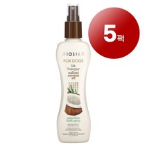 리암마켓 Biosilk 바이오실크 강아지용 실크 테라피 천연 코코넛 오일 함유 워터리스 목욕 스프레이 207ml 1팩, 5팩