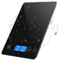 SanBeans 디지털 주방 규모 1G 10KG 식품 방수 강화 유리 플랫폼 높은 정확도(Black), Black, HY-toy-9698