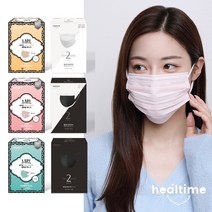 힐타임 투와이어 마스크 100매 컬러 숨쉬기편한 덴탈, 블랙 50매, 블랙 50매
