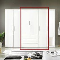 로쏘 쏘냐르 1200 드레스룸 3서랍 침실 옷장 세트, 화이트