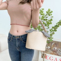 토트백 체크 라탄 패션가방 가방 밀집 밀집가방