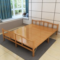 평상 나무 침대 프레임 원목 패밀리 매트 받침 퀸 킹, 폭150x길이197cm(갈색)베개+매트