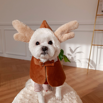 강아지 고양이 루돌프 망토 케이프 크리스마스 옷