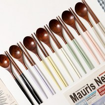 라리사 우디 크림 천연옻칠 수저세트 택1, 베리핑크 Y562