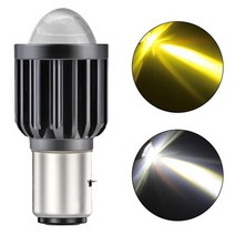 오토바이어셈블리 오토바이 부품 호환 1pcs h4 led 전기 자동차 세발 자전거 led 헤드 라이트 렌즈 2 색 노란색 빛 흰색 빛 내장 h6 ba20d