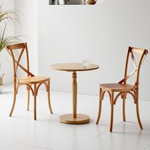 뉴체스체어 1+1 곡목 카페의자 목재 원목 인테리어 엑스 톤, 내츄럴+브라운