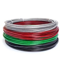 코팅와이어 국산 100M 묶음 와이어로프 재단 단위 판매 PVC 빨래줄 포도줄 농자재 3 4 5 6 8mm, 녹색투명, 6mm(100M)