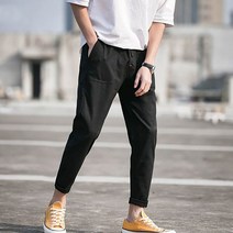 빅 사이즈 캐주얼 팬츠 남 와이드 9부 린넨 뉴타임즈 C10 Z198Z868