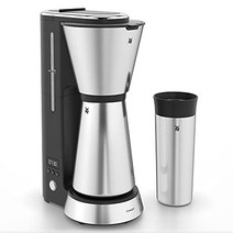 WMF Küchenminis Aroma 필터 커피 머신 보온병 플라스크 870와트 보온 머그 소형 커피 머신 타이머 크로마간 매트, 은, 1슬라이스 토스터 번들, 600W